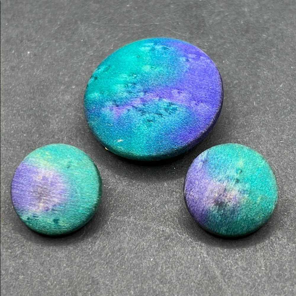 Vintage fabric scarf clip, earrings